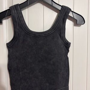 Zenana Outfitters Black Ribbed Tank Top